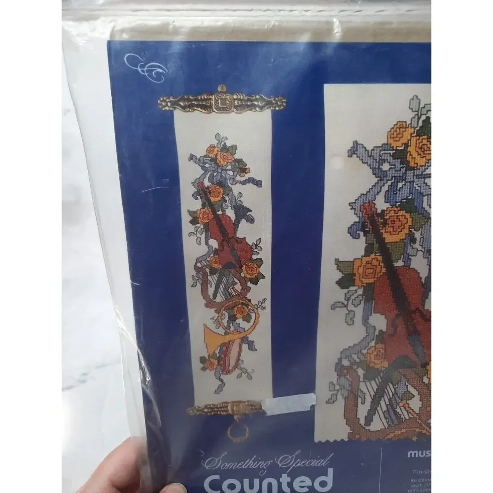 Vintage Candamar Something Special Counted Cross Stitch Kit Music Bell Pull 6x22